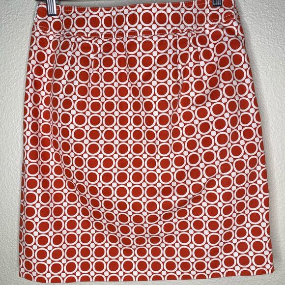 Loft orange and white geometric print  lined pencil skirt - Picture 7 of 7